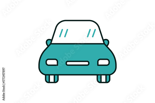 Autonomous car sensor Icon. Icon related to Technology. Flat line icon style. Simple vector design editable