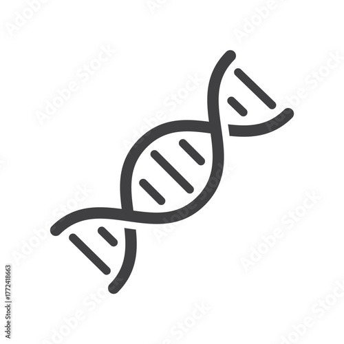 Simple DNA icon isolated flat style design.