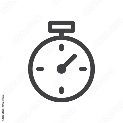 Simple stopwatch timer icon flat design.