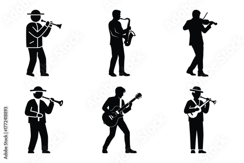 musician vector icon set