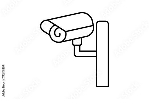 Smart CCTV Icon. Icon related to Technology. Line icon style. Simple vector design editable