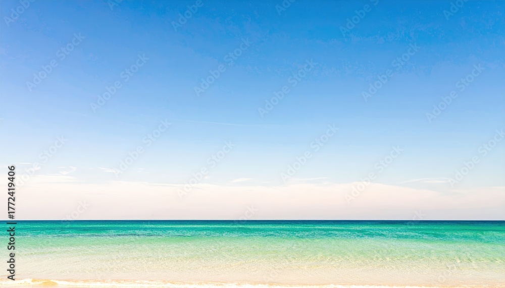 Obraz premium Tranquil Seascape with Bright Blue Sky and Thin Horizon