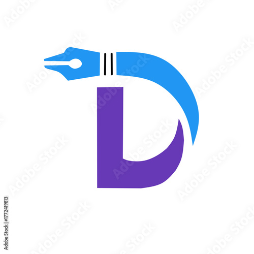 vector illustration of a blue pen arrows