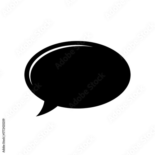 Black Speech Bubble Icon for Communication and Discussion.