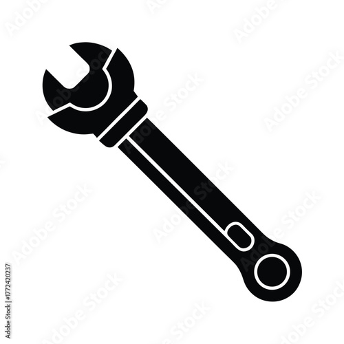 Flat Vector Icon of Ratchet Tool