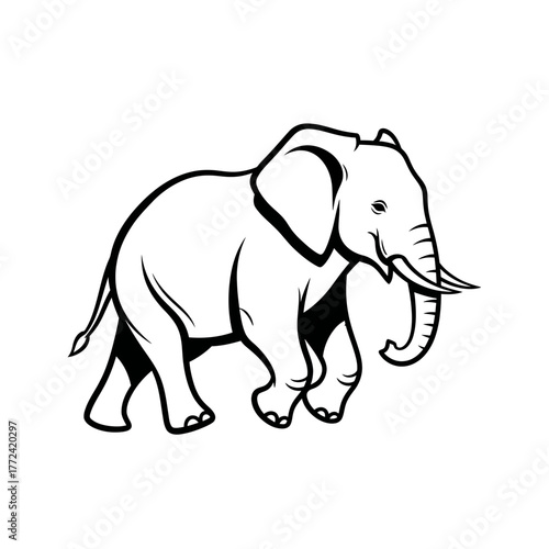 Elegant African Elephant Walking Gracefully Across the Plains.