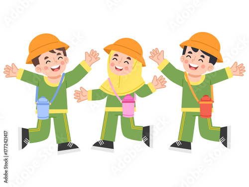 Illustration of students enjoying an outing