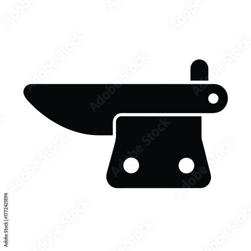 Flat Vector Icon of Steel Cutter