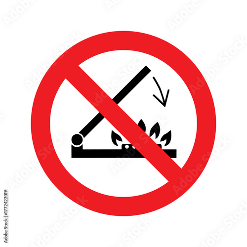Do not shut lid when burners are operating vector design prohibition safety sign standar ISO 7010