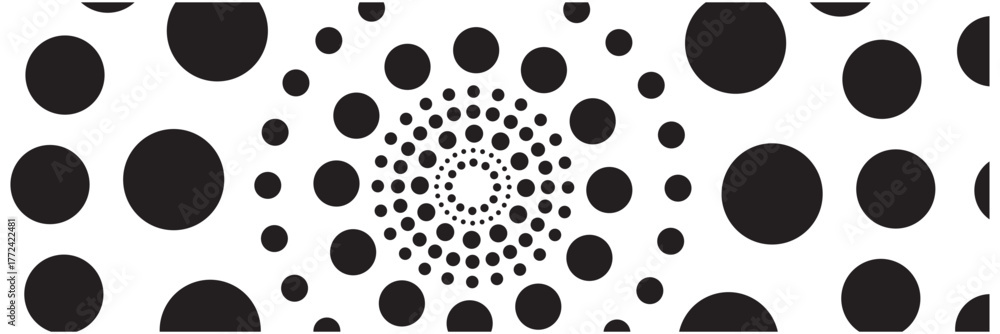 Fototapeta premium Dotted pattern. Abstract geometric print with different sized round shapes. Vector illustration. EPS 10