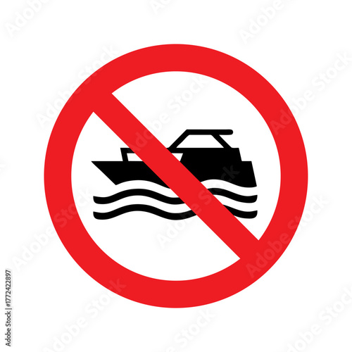 o mechanically powered craft vector design prohibition safety sign standar ISO 7010