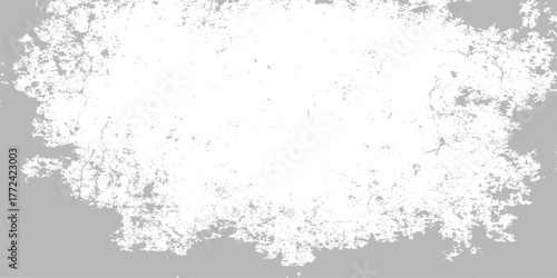 Abstract black ink splatter with a grunge texture border frame for a vintage decoration design