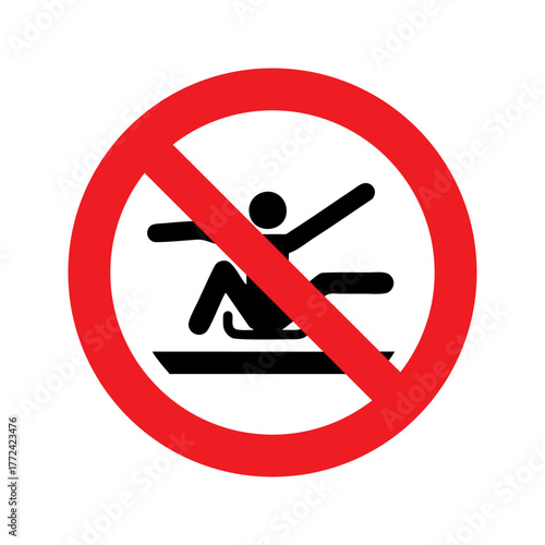 Do not stretch out of toboggan vector design prohibition safety sign standar ISO 7010