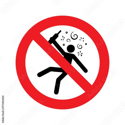 Not for people in the state of intoxication vector design prohibition safety sign standar ISO 7010