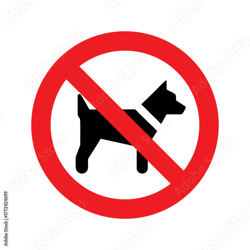 No dogs vector design prohibition safety sign standar ISO 7010