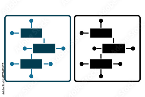 Data flow Icon. Icon related to Technology. Solid icon style. Simple vector design editable