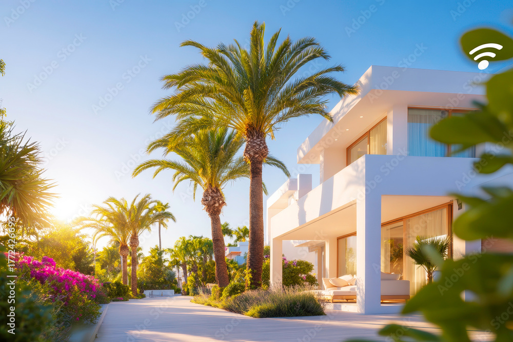 Fototapeta premium Modern home with smart technology IoT integration