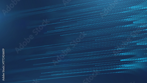 Blue Tech Digital Data Flow Vector Background. Big Data Technology Lines. Data Transmission Concept. High Speed Internet. Information Matrix Flow in Virtual Reality Cyberspace. Vector Illustration.