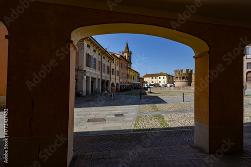 FONTANELLATO, ITALY, MARCH 20, 2025 - The Village of Fontanellato, Province of Parma, Emilia-Romagna, Italy