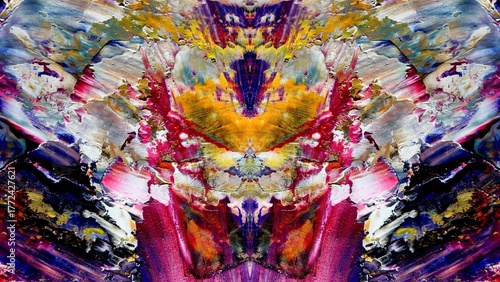 Abstract art background . Hand painting artwork on canvas .