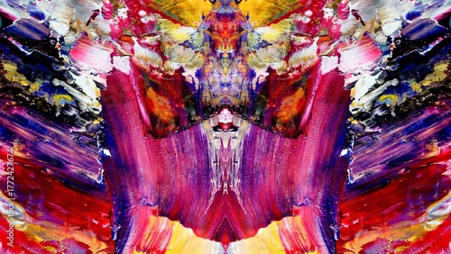 Abstract art background . Hand painting artwork on canvas .