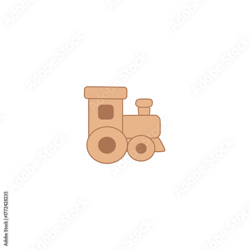 beautiful wooden children's steam locomotive, train, railway, children's toys