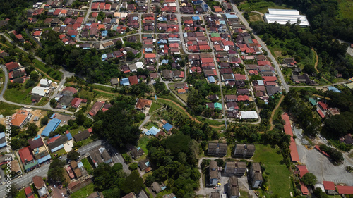 Top view of Kuala Kubu Baharu old town in Hulu Selangor.