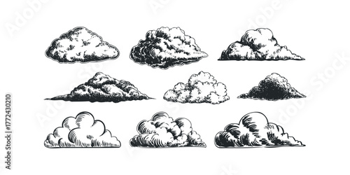 Collection of Hand Drawn Cloudy Sky Sketches