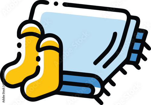 blanket-and-socks-vector-isolated-on-pure-white-ba.eps