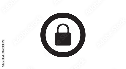 Secure lock icon with shield symbol for digital safety and cybersecurity concepts vector