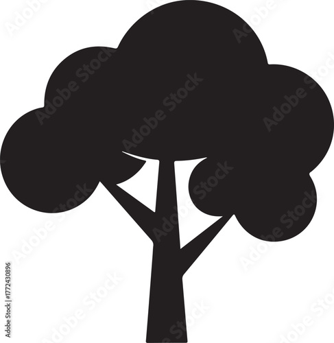 Simple Black Tree Silhouette Illustration