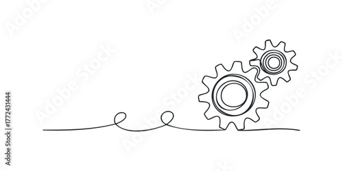 Interlocking Gears Drawn with Single Line
