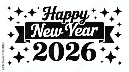 Business logo design with text symbol and vector illustration concept for success and happy new year card