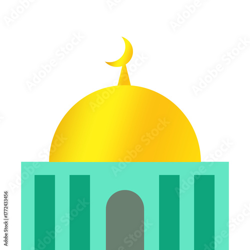 illustration of a mosque in colour background