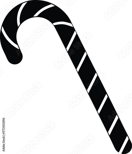 Festive Black Candy Cane Delight Graphic Element Striped Holiday Treat Sweet Tooth Indulgence Celebratory Joyful Season Decoration