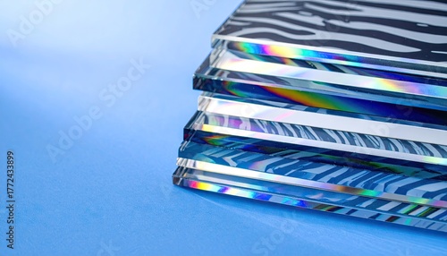 Stack of Acrylic Sheets with Refractive Zebra Bands