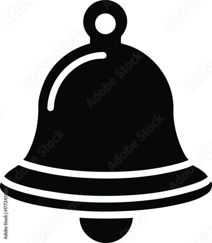 Elegant Black Bell Vector Art Illustration Symbol of Celebration, Sound, Communication, Announcement on Transparent Backdrop for Creative Designs