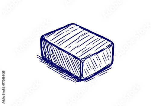 Soap bar hand drawn simple sketch vector illustration