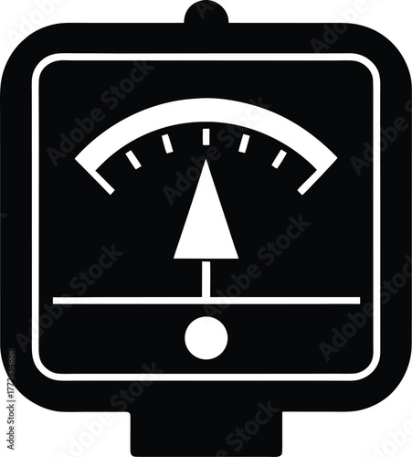 Measuring Device Instrument Control Display Interface Indicating Scale Analog Level Progress Meter Black Minimalist Icon Vector Illustration