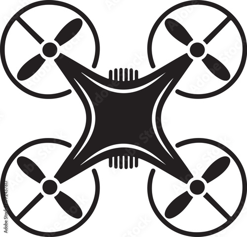 Quadcopter Drone Aerial Vehicle Silhouette Modern Technology Unmanned Aircraft