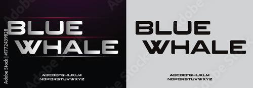 Modern sharp sporty sans serif display font vector illustration