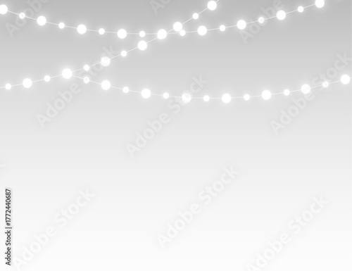 png bright christmas garland with glowing lights and festive decoration