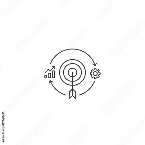Arrow strikes the targets cyclical system