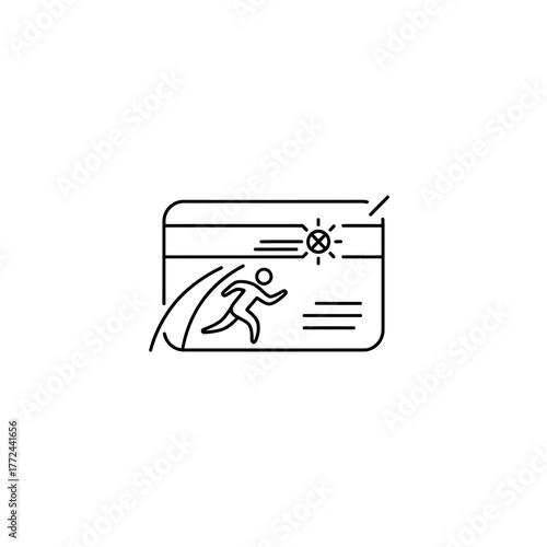 Credit card with running person