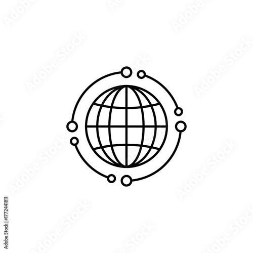 Global network Lines link planet