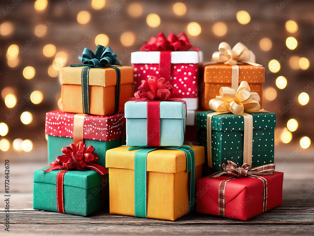 Obraz premium a pile of family Christmas presents