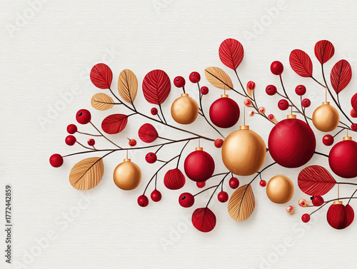 a single Christmas branch