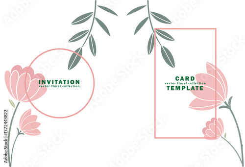 elegant floral invitation greeting card template