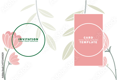 elegant floral invitation greeting card template
