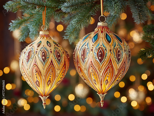luxurious gold Christmas de...